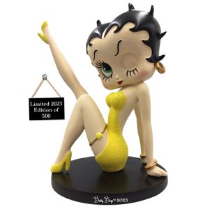 Betty Boop Leg Up 2023 Beperkte Oplage Van 500 Stuks (Gele Glitter Jurk) Beeldje