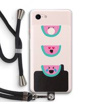 Smiley watermeloen: Pixel 3 XL Transparant Hoesje met koord Smiley watermeloen: Pixel 3 XL Transparant Hoesje met koord