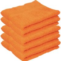 5x Luxe handdoeken oranje 50 x 90 cm 550 grams - thumbnail