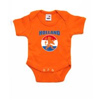 Oranje fan romper / kleding Holland met oranje leeuw Koningsdag/ EK/ WK voor babys 92 (18-24 maanden)  - - thumbnail