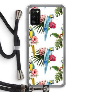 Kleurrijke papegaaien: Samsung Galaxy A41 Transparant Hoesje met koord