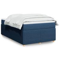 Boxspring met matras stof blauw 120x190 cm