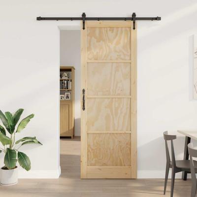 Schuifdeur met hardware set 83x232 cm van massief vurenhout