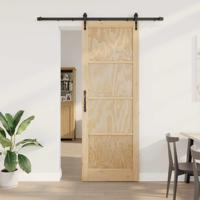 Schuifdeur met hardware set 83x232 cm van massief vurenhout