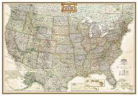 Wandkaart 20115 USA United States Executive Antique Large | 176 x 122 cm | National Geographic