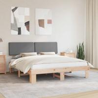 Bedframe met Gevoerd Hoofdgedeelte Lichtgrijs 180 x 200 cm