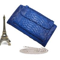 Echte lederen vrouwen hand tas vrouwelijke Modeketen Schoudertas Luxe designer Tote Messenger Bags (toekomstige blauw)