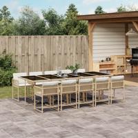 11-delige Tuinset met kussens poly rattan beige 11-delige Tuinset met kussens poly rattan beige