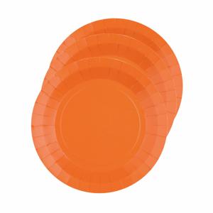 Feest gebaksbordjes - oranje - 30x - karton - 17 cm - rond - kartonnen feestbordjes