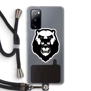 Angry Bear (white): Samsung Galaxy S20 FE / S20 FE 5G Transparant Hoesje met koord