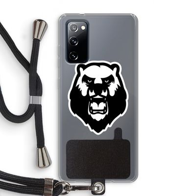Angry Bear (white): Samsung Galaxy S20 FE / S20 FE 5G Transparant Hoesje met koord