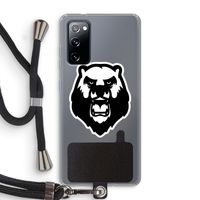 Angry Bear (white): Samsung Galaxy S20 FE / S20 FE 5G Transparant Hoesje met koord