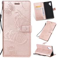 Gedrukt afdrukken Butterfly patroon horizontale Flip PU lederen draagtas met houder & kaartsleuven & portemonnee & Lanyard voor Galaxy Note 10 +/10 Pr