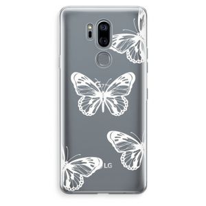 White butterfly: LG G7 Thinq Transparant Hoesje