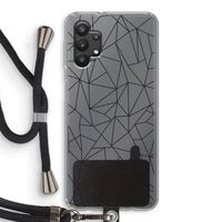 Geometrische lijnen zwart: Samsung Galaxy A32 5G Transparant Hoesje met koord