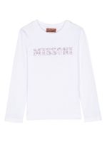 Missoni Kids t-shirt en coton à logo strassé - Blanc