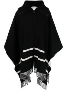 Moncler cape frangé à rayures - Noir