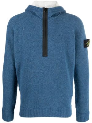 Stone Island hoodie à patch logo - Bleu
