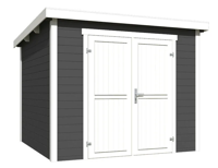 Blokhut Mila 250x250 Carbon Grey-Wit - Outdoor life