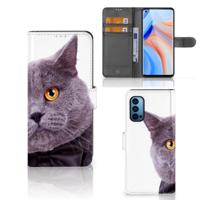OPPO Reno 4 Pro 5G | Telefoonhoesje | Met pasjeshouder | Kat