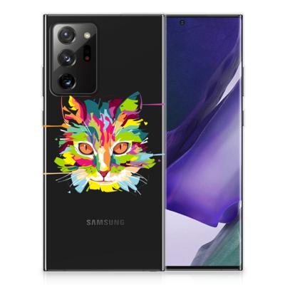 Samsung Galaxy Note20 Ultra Telefoonhoesje met Naam Cat Color Samsung Galaxy Note20 Ultra Telefoonhoesje met Naam Cat Color