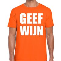 Geef Wijn fun t-shirt oranje voor heren 2XL  -
