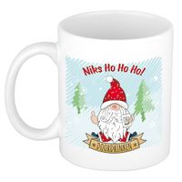 Kerst cadeau mok - kerstman - blauw - 300 ml - keramiek