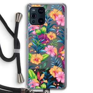 Tropisch 2: Oppo Find X3 Transparant Hoesje met koord