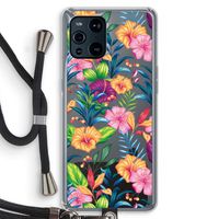 Tropisch 2: Oppo Find X3 Transparant Hoesje met koord