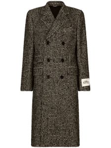 Dolce & Gabbana manteau croisé à motif pied-de-poule - Noir