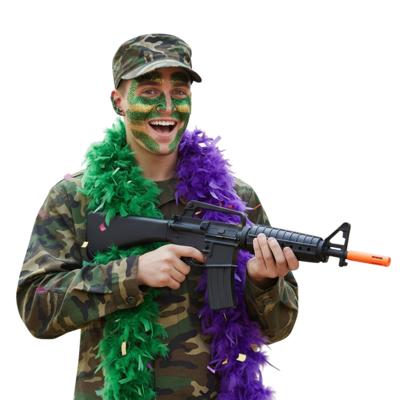 Carnaval verkleed accessoires Soldaat - volwassenen - Leger pet - geweer zwart van 62 cm