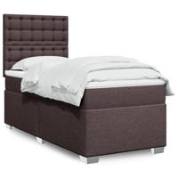 Boxspring met matras stof donkerbruin 80x200 cm