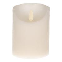 Anna's Collection Stompkaars - 2x - LED - wit - H10 cm - bewegende vlam - kaars