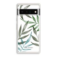 Tropical watercolor leaves: Google Pixel 6 Pro Transparant Hoesje