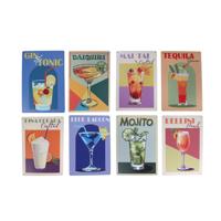 Wandbord Cocktails metaal 20x30cm Wandbord Cocktails metaal 20x30cm