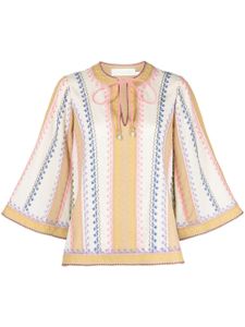 ZIMMERMANN blouse en coton August à broderies - Tons neutres