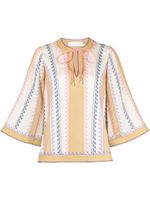 ZIMMERMANN August embroidered cotton blouse - Tons neutres