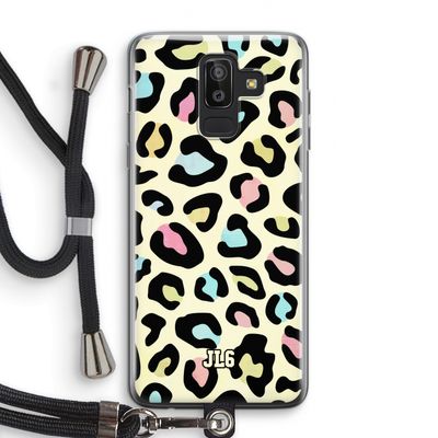 Leopard pattern: Samsung Galaxy J8 (2018) Transparant Hoesje met koord