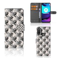 Motorola Moto E20 | E30 | E40 | Telefoonhoesje | Met pasjeshouder | Salamander Grey