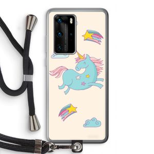 Vliegende eenhoorn: Huawei P40 Pro Transparant Hoesje met koord