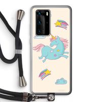 Vliegende eenhoorn: Huawei P40 Pro Transparant Hoesje met koord