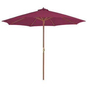 VidaXL Parasol met houten paal 300 cm bordeauxrood