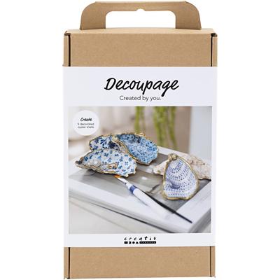 Creativ Company Hobbyset decoupage, oesterschelpen, blauw, 1 doos