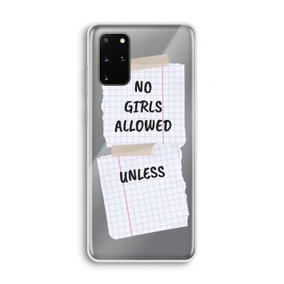 No Girls Allowed Unless: Samsung Galaxy S20 Plus Transparant Hoesje