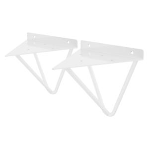 Planksteun driehoek 2 stuks 16x15,5x17 cm wit metaal ML design