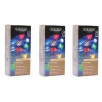 Draadverlichting lichtsnoer - 3x - zilver - 40 led lampjes - gekleurd - 195 cm - zilverdraad