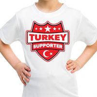 Turkije / Turkey schild supporter t-shirt wit voor kinderen - thumbnail