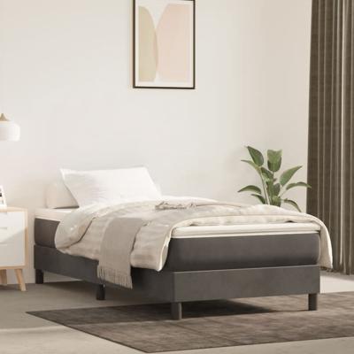 Bedframe zonder matras 90x200 cm fluweel donkergrijs