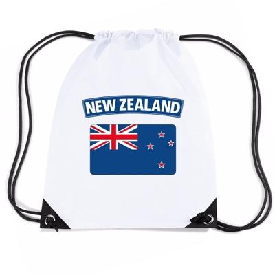Nieuw Zeeland thema - nylon rugzak - wit - met Nieuw Zeelandse vlag - sporttas