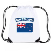 Nieuw Zeeland thema - nylon rugzak - wit - met Nieuw Zeelandse vlag - sporttas